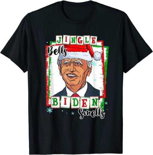 Santa Joe Biden Christmas Jingle Bells Biden Smells Tee Shirt