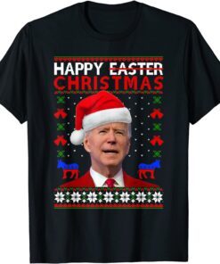 Santa Joe Biden Happy Easter Christmas Ugly Sweater Tee Shirt