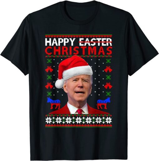 Santa Joe Biden Happy Easter Christmas Ugly Sweater Tee Shirt