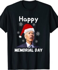 Santa Joe Biden Happy Memorial Ugly Christmas Sweater Tee Shirt