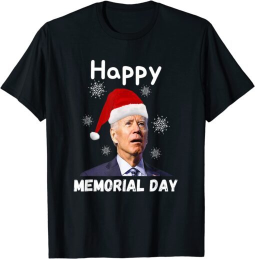 Santa Joe Biden Happy Memorial Ugly Christmas Sweater Tee Shirt