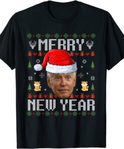 Santa Joe Biden Happy New Year Tiger Christmas 2022 T-Shirt