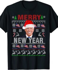 Santa Joe Biden Happy New Year Ugly Christmas Tee Shirt