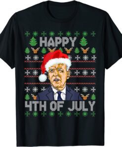 Santa Joe Biden Happys 4th Of Julys Christmas Sweater Tee Shirt