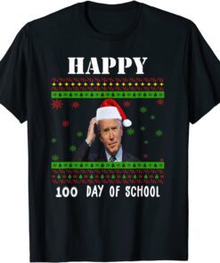 Santa Joe Biden Merry 100th Days Of School Christmas Tee Shirt