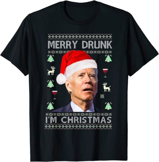 Santa Joe Biden Merry Christmas Sweater Tee Shirt