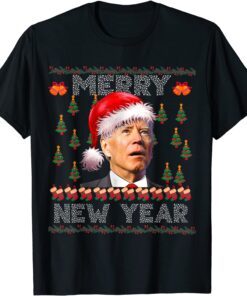 Santa Joe Biden Merry New Year Ugly Christmas Sweater Tee Shirt