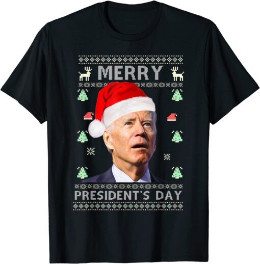 Santa Joe Biden Merry Presidents Day Sweater Tee Shirt