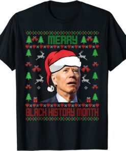 Santa Joe Biden Merry black history Ugly Christmas Sweater Tee Shirt