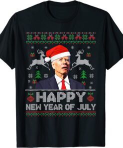 Santa Joe Biden New Year Of July Ugly Christmas Sweater Tee Shirt