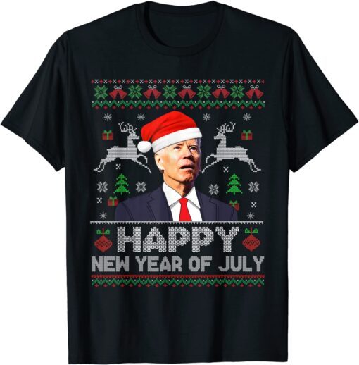 Santa Joe Biden New Year Of July Ugly Christmas Sweater Tee Shirt