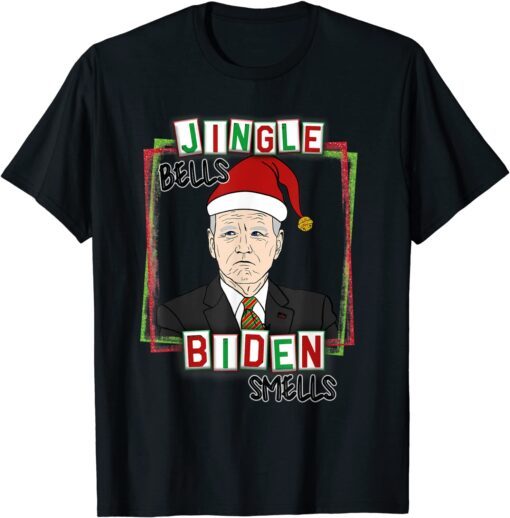 Santa Joe Biden Ugly Christmas Sweater Biden Smells T-Shirt