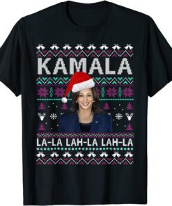 Santa Kamala Ugly Christmas Sweater KamalaLaLaLa T-Shirt