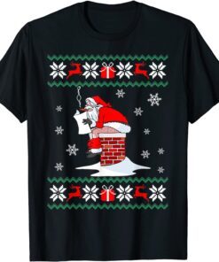 Santa Pooping Down The Chimney Ugly Sweater Christmas Tee Shirt