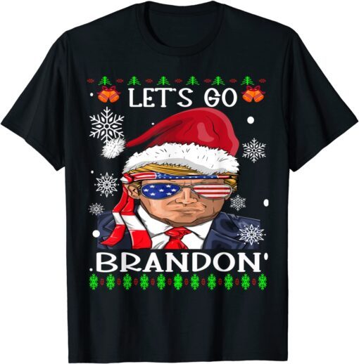 Santa Trump Let's Go 2024 Brandon Ugly Christmas Sweater Tee Shirt