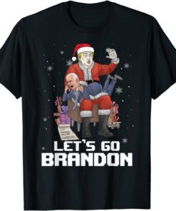 Santa Trump Pro Anti Biden Christmas Lets Go Branson Brandon Tee Shirt