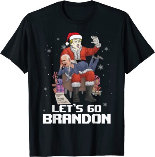 Santa Trump Pro Anti Biden Christmas Lets Go Branson Brandon Tee Shirt