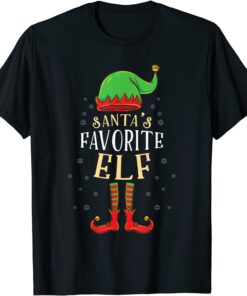 Santas Favorite Elf Family Matching Christmas Tee Shirt