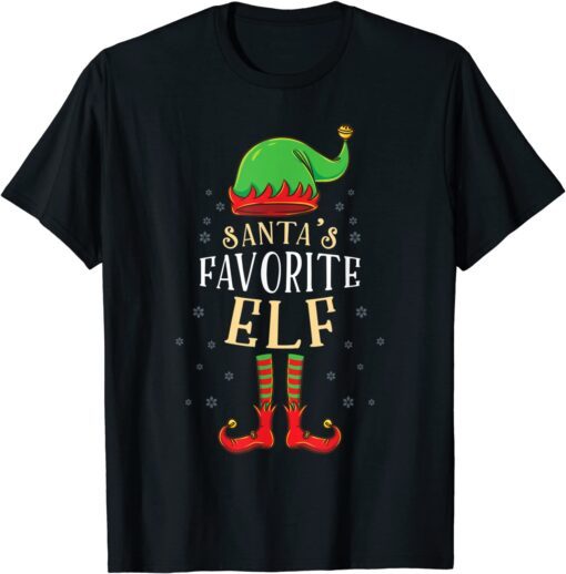 Santas Favorite Elf Family Matching Christmas Tee Shirt