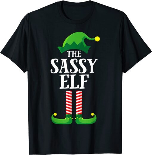 Sassy Elf Matching Family Group Christmas Party Pajama Tee Shirt