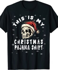 Skull Santa Hat Skeleton Christmas Pajama Tee Shirt