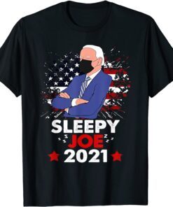 Sleepy Joe 2021 Anti Joe Biden US Flag Tee Shirt