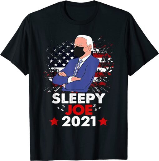 Sleepy Joe 2021 Anti Joe Biden US Flag Tee Shirt