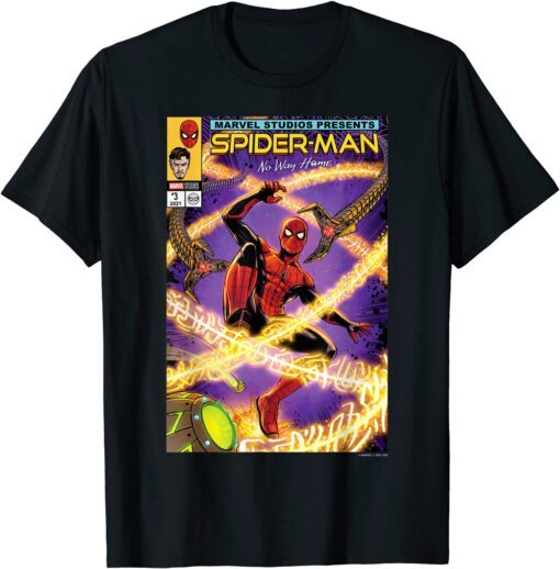 Spider-Man No Way Home Battle Comic Cover Tee Shirt