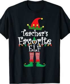 Teacher's Favorite Elf Christmas 2022 Tee Shirt