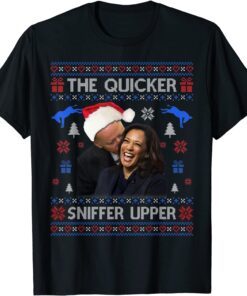 The Quicker Sniffer Upper Anti Biden Ugly Christmas Tee Shirt