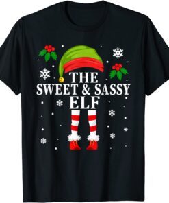 The Sweet And Sassy Elf Family Matching Christmas Girl Tee Shirt