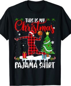 This Is My Christmas Pajama Basketball Player Plaid Tee Shirt