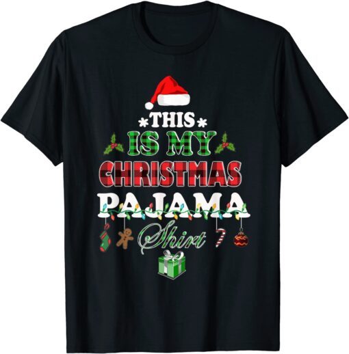 This Is My Christmas Pajama Christmas Lights and Tree Tee Shirt