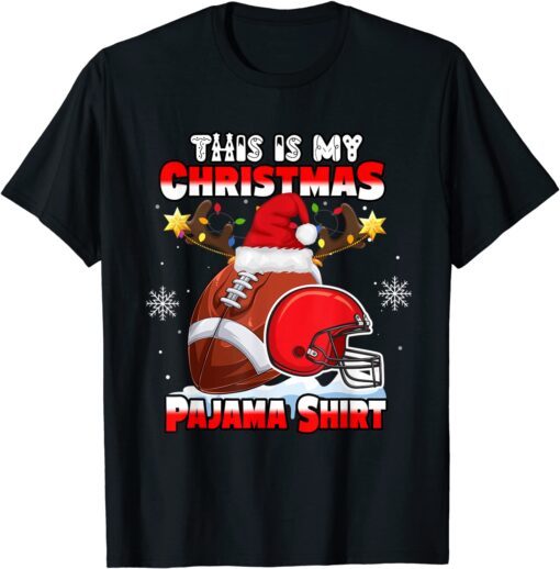 This Is My Christmas Pajama Football Christmas Lights Tee Shirt