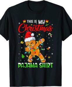 This Is My Christmas Pajama Shirt Gingerbread Lights Xmas T-Shirt