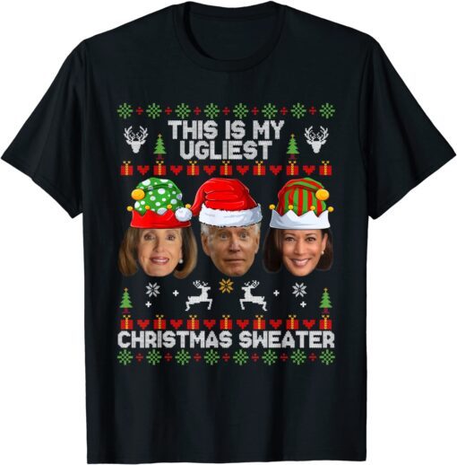 This Is My Ugliest Christmas Anti-Biden Sweater X-mas T-Shirt