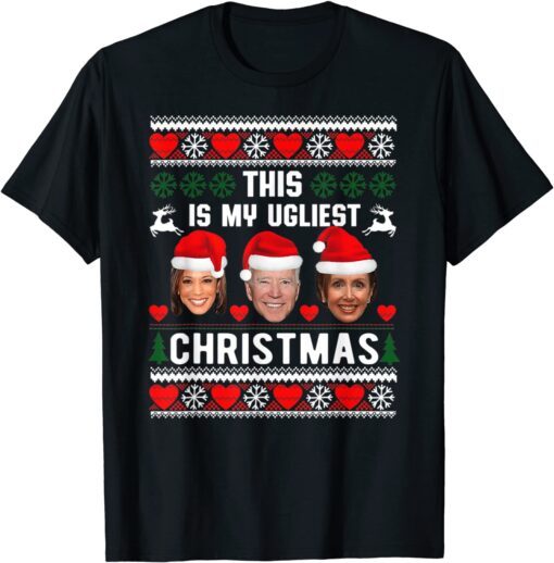 This Is My Ugliest Christmas Anti-Biden Ugly Christmas Tee Shirt