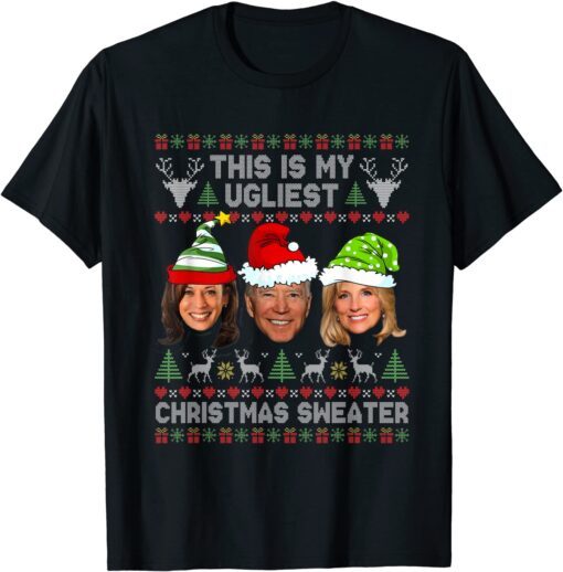 This Is My Ugliest Christmas Biden Santa Elf Sweater T-Shirt