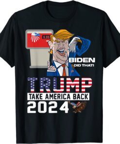 Trump 2024 American Flag Anti Biden Mean Tweets Cheap Gas T-Shirt