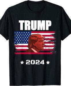 Trump 2024 American Flag Trump Lover Let's Go Brandon Tee Shirt