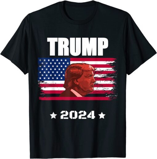 Trump 2024 American Flag Trump Lover Let's Go Brandon Tee Shirt