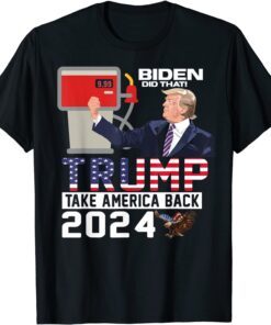 Trump 2024 Flag Anti Joe Biden Mean Tweets Gas Tee Shirt