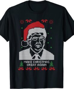 Trump Costume PJ Lets Make Christmas Great Again Ugly Xmas Tee Shirt