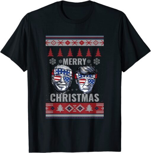 Trump Joe Biden Ugly Christmas Sweater For Xmas Tee Shirt