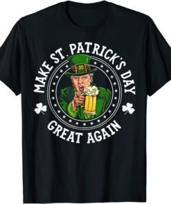 Trump Make St Patricks Day Great Again Beer Leprechaun Tee Shirt