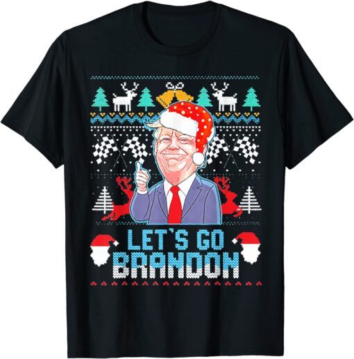 Trump Santa Let’sGo Bran don 2024 Ugly Christmas T-Shirt