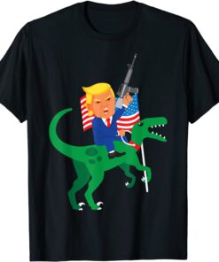 Trump Velociraptor Gun US Flag 2022 Election Republican Tee Shirt