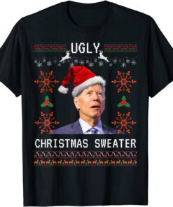 Ugly Biden Christmas Sweater Pajamas T-Shirt