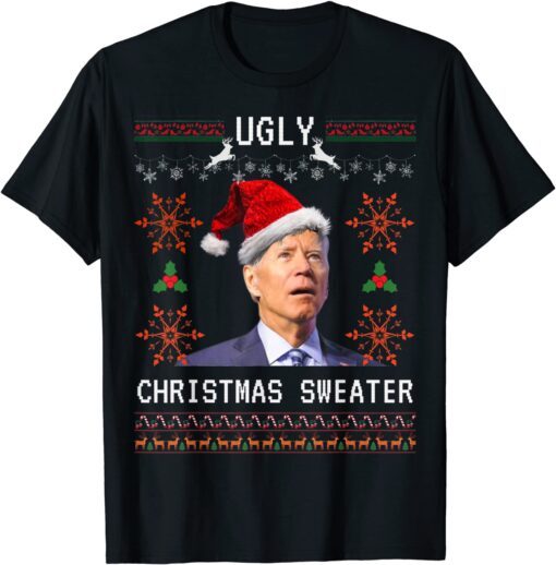 Ugly Biden Christmas Sweater Pajamas T-Shirt