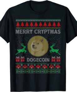 Ugly Sweater DogeCoin DOGE Merry Cryptmas Christmas T-Shirt